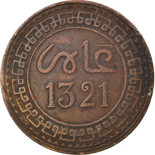 Monnaie, Maroc, 'Abd al-Aziz, 5 Mazunas, 1903/AH1321, Paris, TB+, Bronze