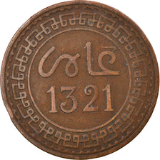 Moneta, Marocco, 'Abd al-Aziz, 5 Mazunas, 1903/AH1321, Paris, MB+, Bronzo