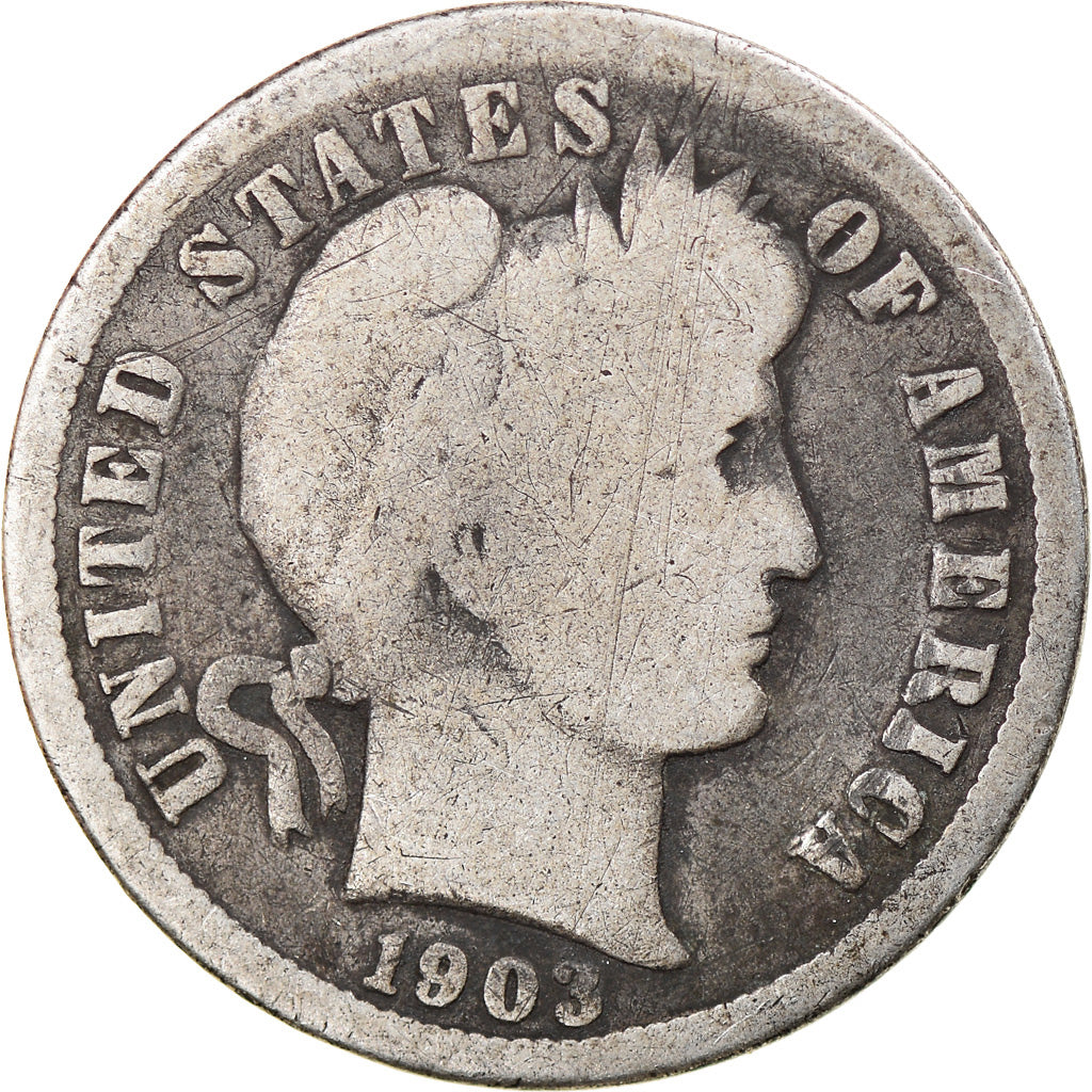 Moneda, Estados Unidos, Barber Dime, Dime, 1903, U.S. Mint, New Orleans, BC