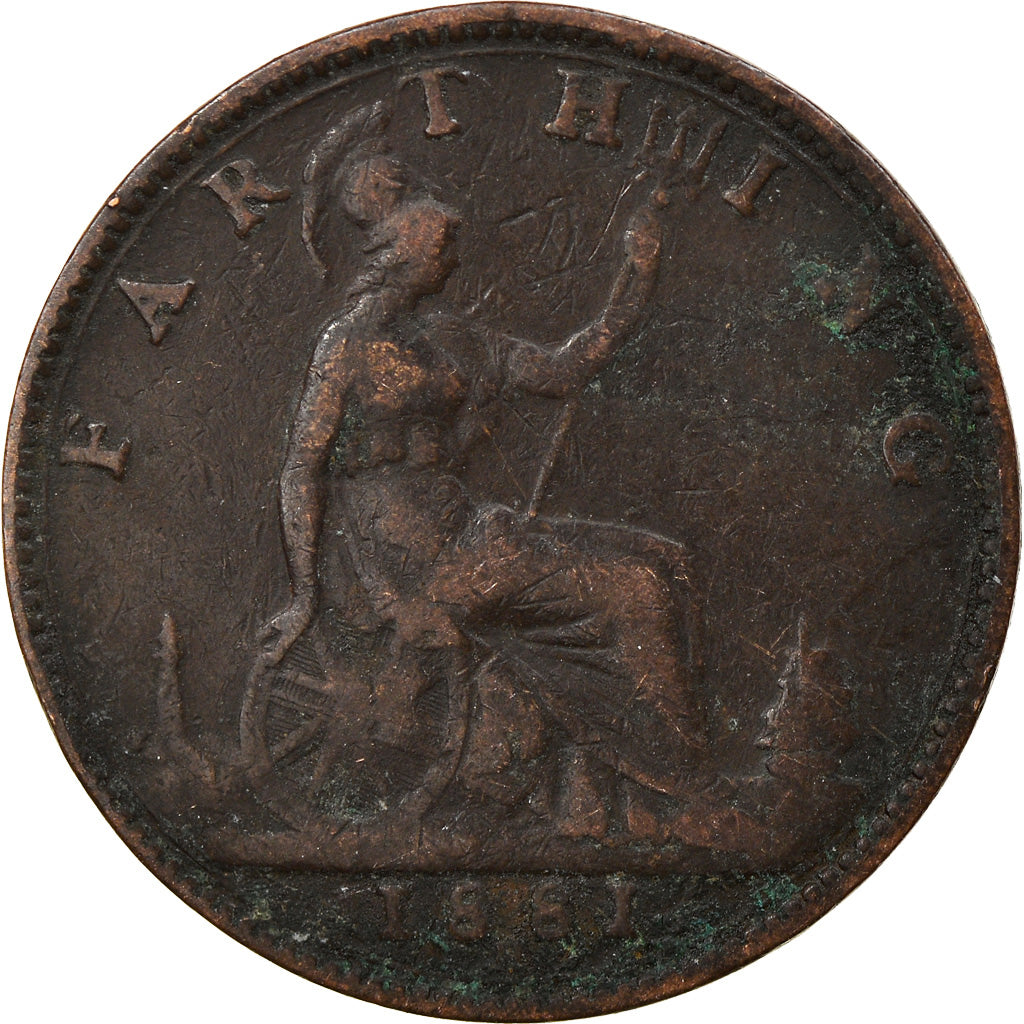 Coin, Great Britain, Victoria, Farthing, 1881, VF(20-25), Bronze, KM:753