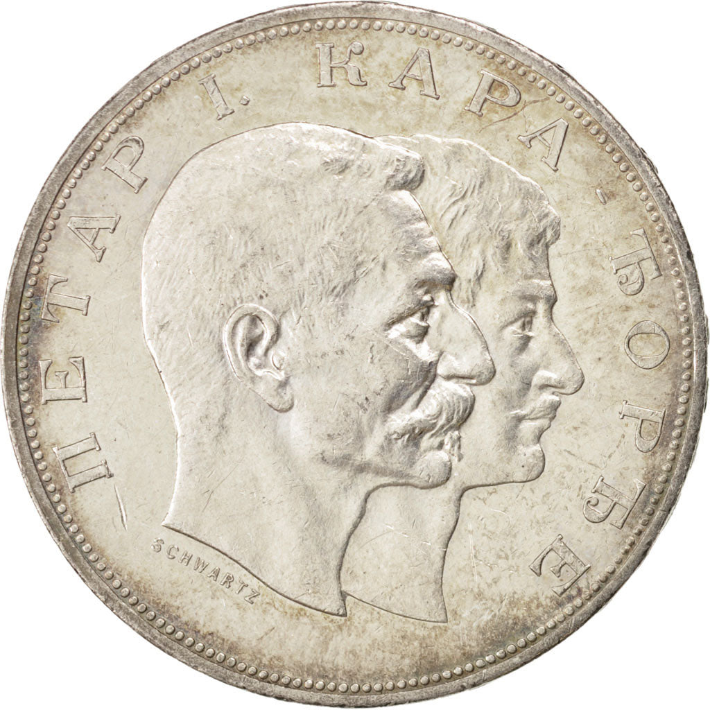 SERBIA, 5 Dinara, 1904, KM #27, AU(50-53), Silver, 37, 24.95
