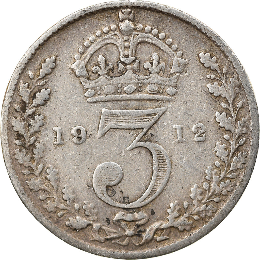Coin, Great Britain, George V, 3 Pence, 1912, VF(30-35), Silver, KM:813
