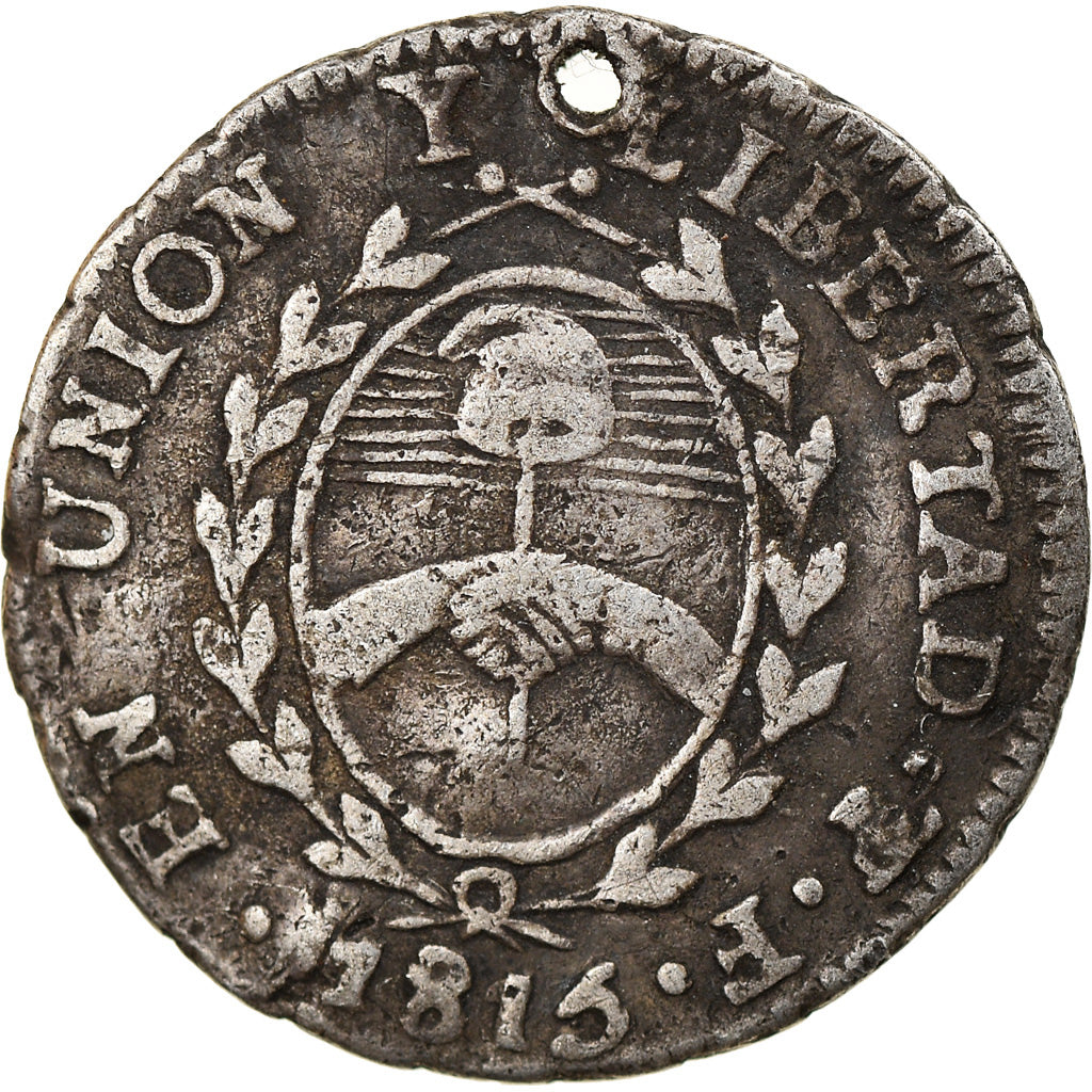 Coin, Argentina, 1/2 Réal, 1815, Potosi, Bolivia, VF(30-35), Silver, KM:1.2