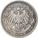 Coin, GERMANY - EMPIRE, 1/2 Mark, 1916, Stuttgart, EF(40-45), Silver, KM:17