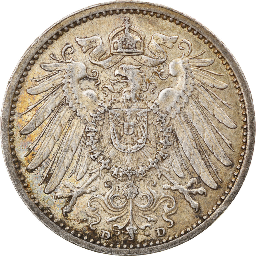 Münze, GERMANY - EMPIRE, Wilhelm II, Mark, 1907, Munich, SS+, Silber, KM:14
