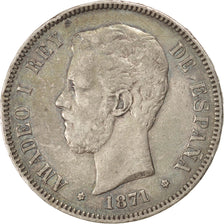 Spain, 5 Pesetas, 1871, KM #666, EF(40-45), Silver, 24.73