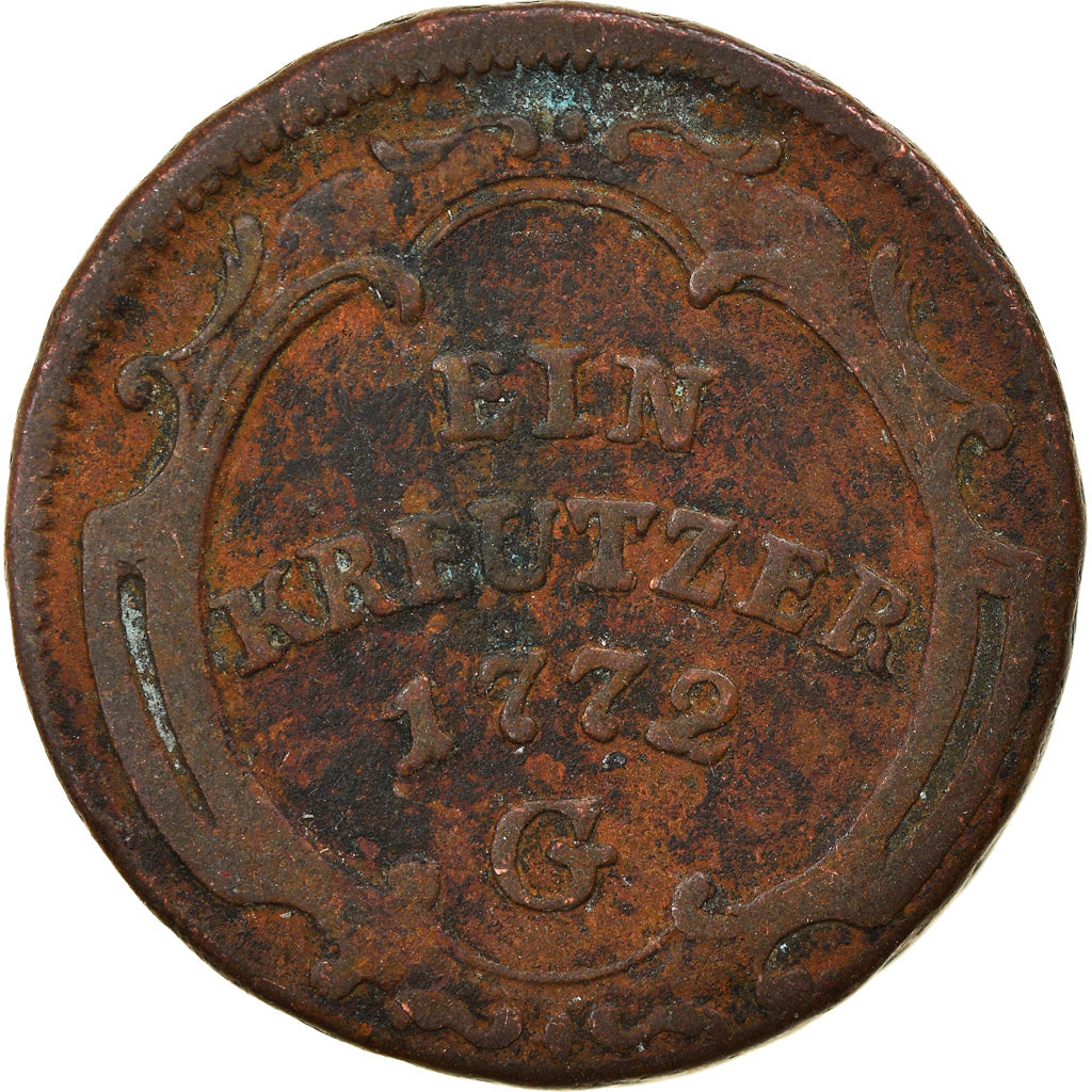 Munten, OOSTENRIJKSE STATEN, BURGAU, Maria Theresa, Kreuzer, 1772, Günzburg