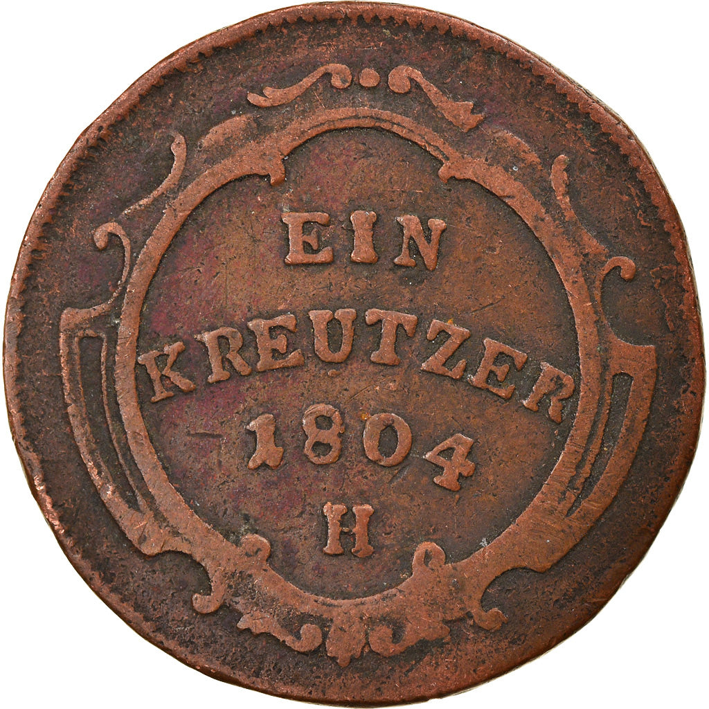 Moneda, Estados alemanes, FURTHER AUSTRIA, Franz II, Kreutzer, 1804, BC+, Cobre