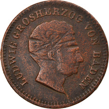 Coin, German States, BADEN, Ludwig I, Kreuzer, 1830, VF(20-25), Copper, KM:189