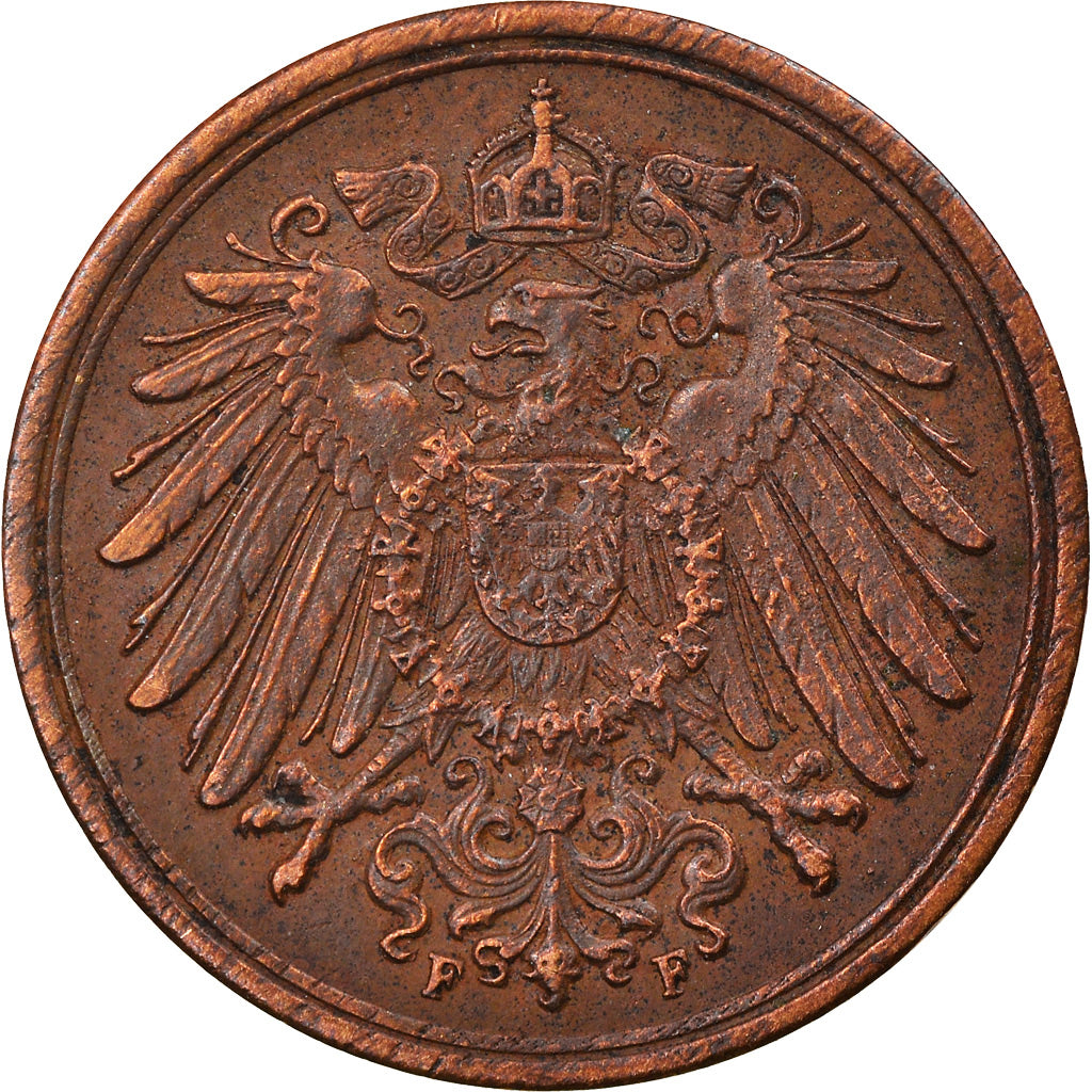 Coin, GERMANY - EMPIRE, Wilhelm II, Pfennig, 1911, Stuttgart, EF(40-45), Copper