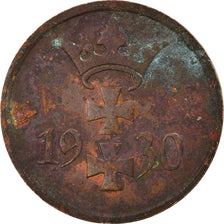 Coin, DANZIG, Pfennig, 1930, Warsaw, VF(30-35), Bronze, KM:140