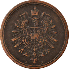 Coin, GERMANY - EMPIRE, Wilhelm I, Pfennig, 1885, Berlin, EF(40-45), Copper