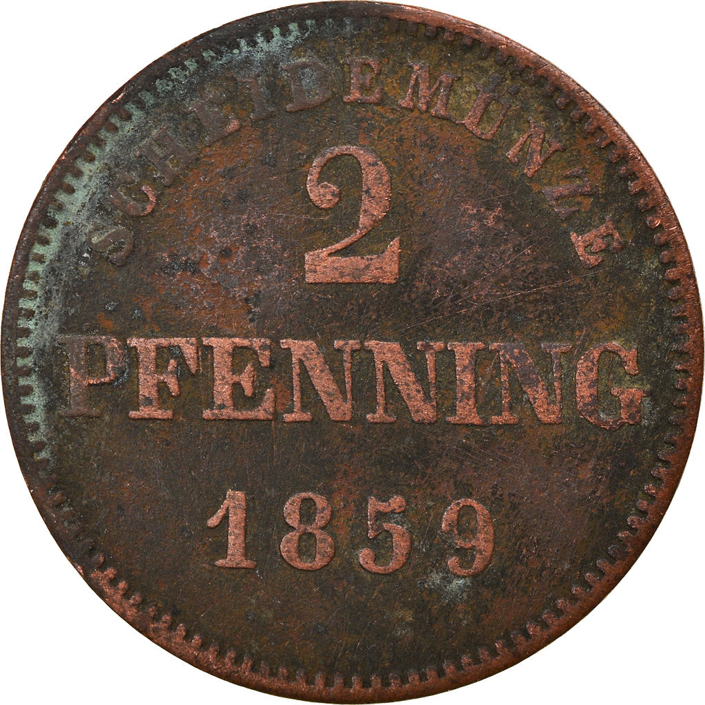 Coin, German States, PRUSSIA, Friedrich Wilhelm IV, 2 Pfennig, 1859, Berlin