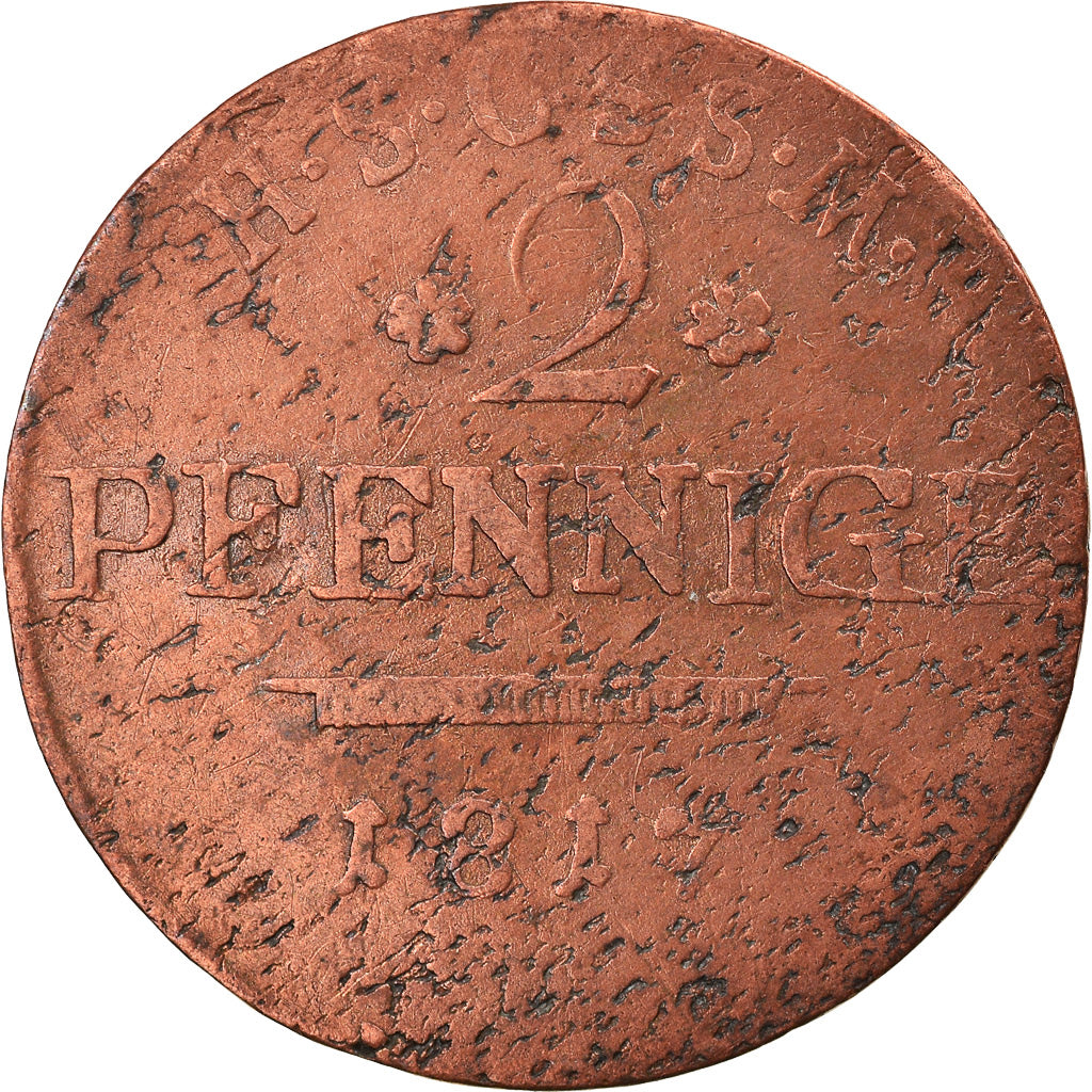 Coin, German States, SAXE-COBURG-SAALFELD, Ernst I, 2 Pfennig, 1817, Saalfeld