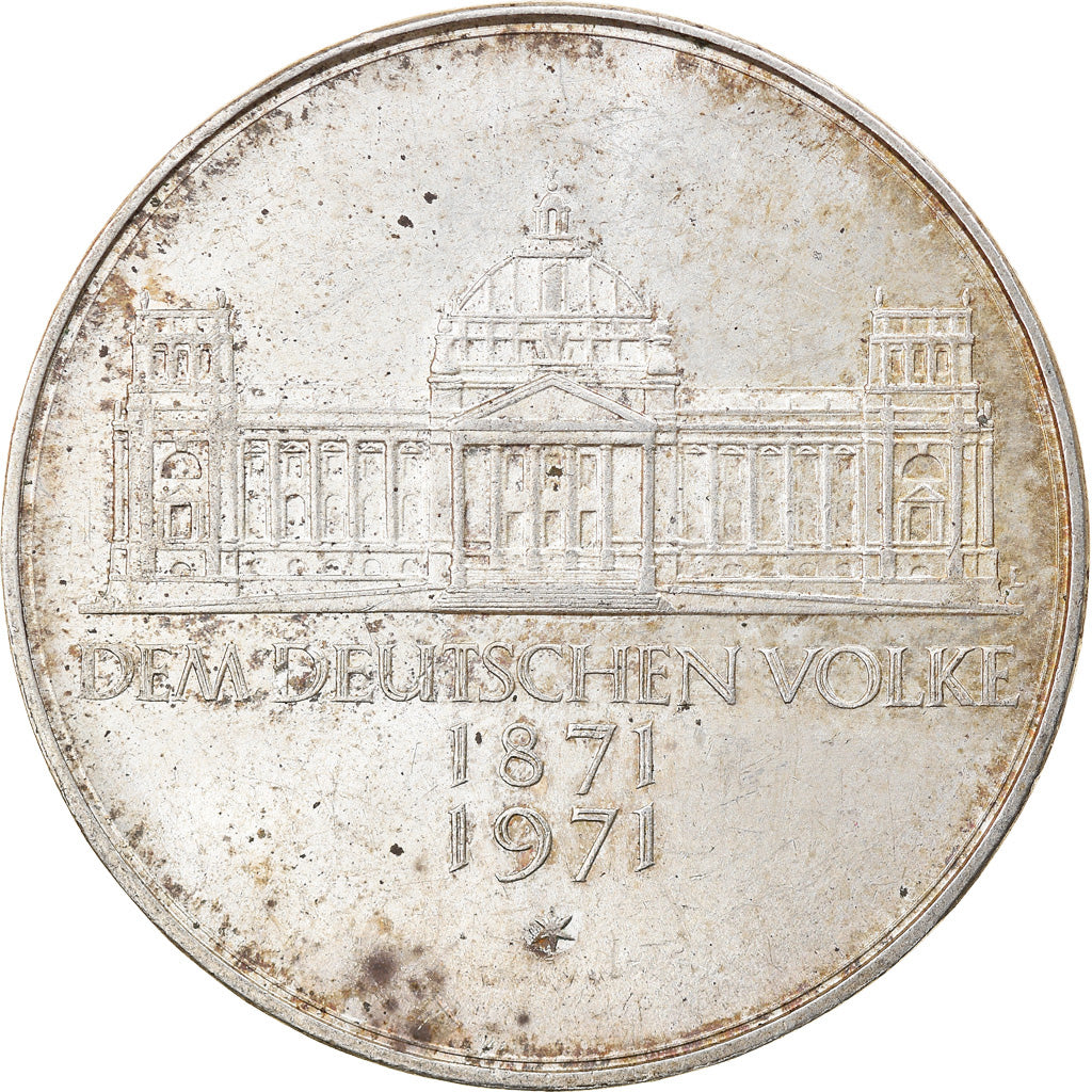 Moeda, ALEMANHA - REPÚBLICA FEDERAL, 5 Mark, 1971, Karlsruhe, Germany