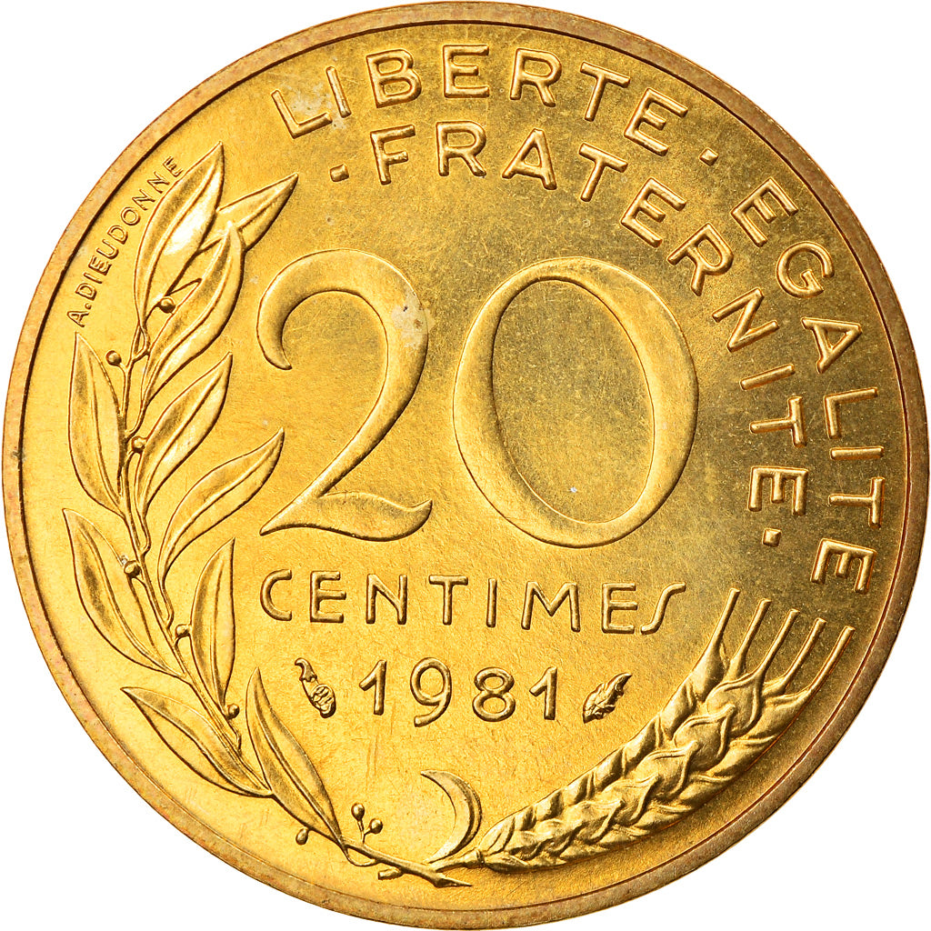 Coin, France, Marianne, 20 Centimes, 1981, Paris, MS(63), Aluminum-Bronze