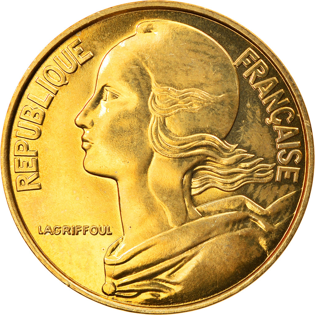 Moeda, França, Marianne, 20 Centimes, 1999, Paris, MS(63), Alumínio-Bronze