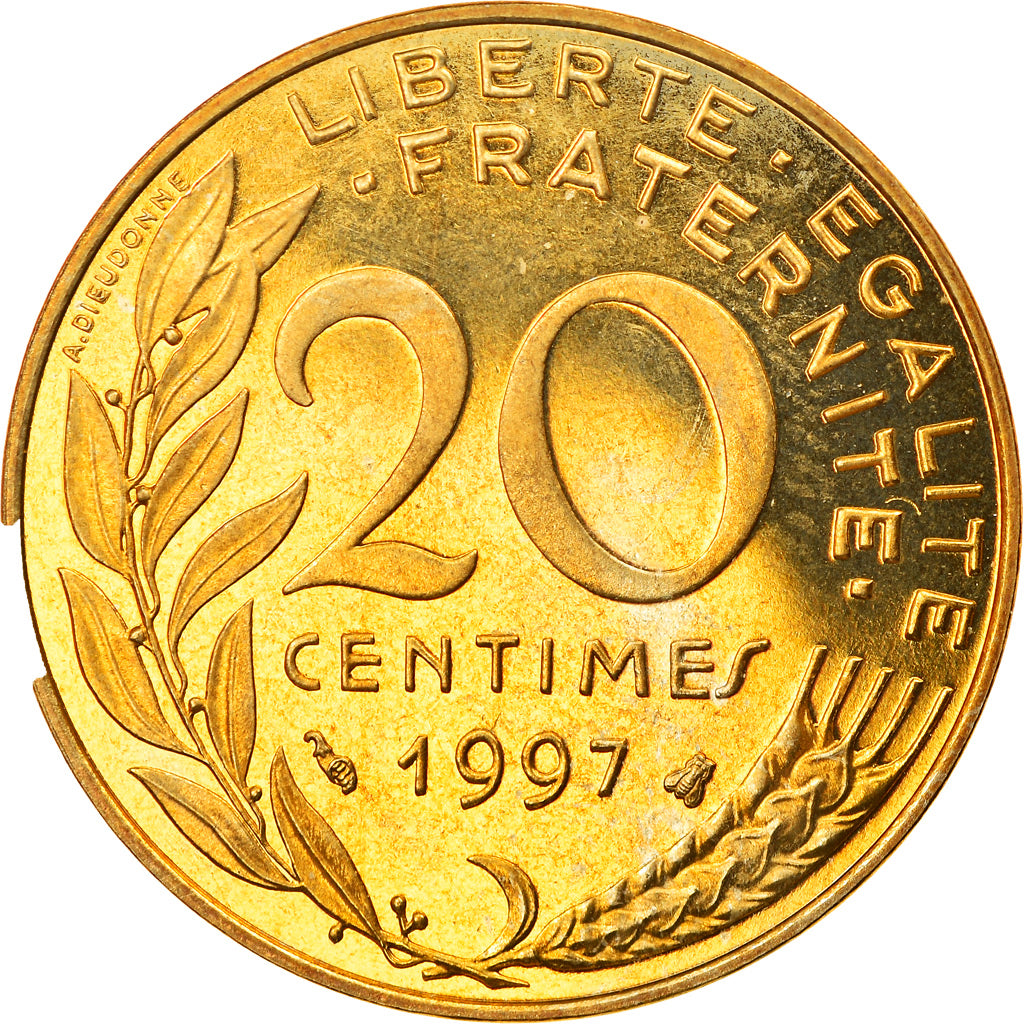 Monnaie, France, Marianne, 20 Centimes, 1997, Paris, BE, SPL, Aluminum-Bronze