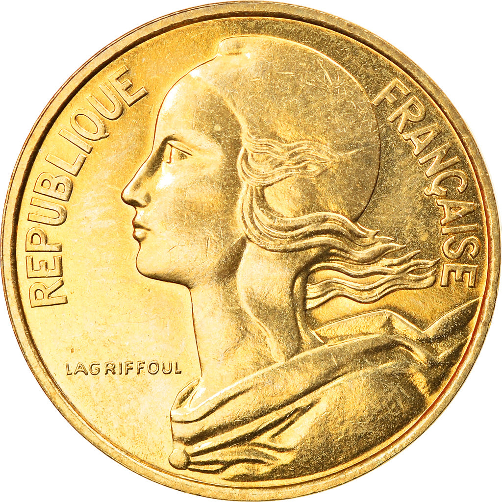 Moneta, Francja, Marianne, 10 Centimes, 1979, Paris, MS(63), Aluminium-Brąz