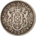ROMANIA, 2 Lei, 1924, KM #47, VF(30-35), Copper-Nickel, 25, 7.15