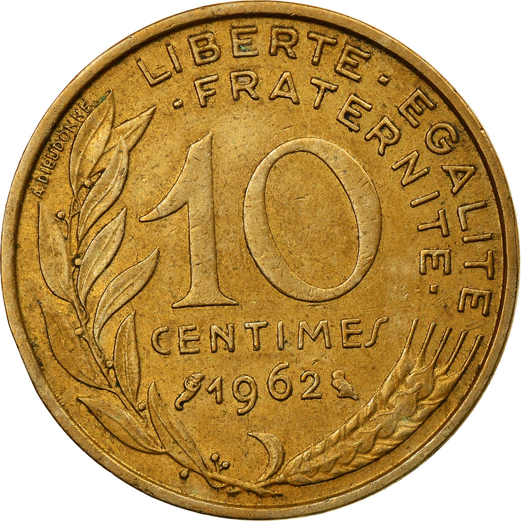 Coin, France, Marianne, 10 Centimes, 1962, Paris, EF(40-45), Aluminum-Bronze