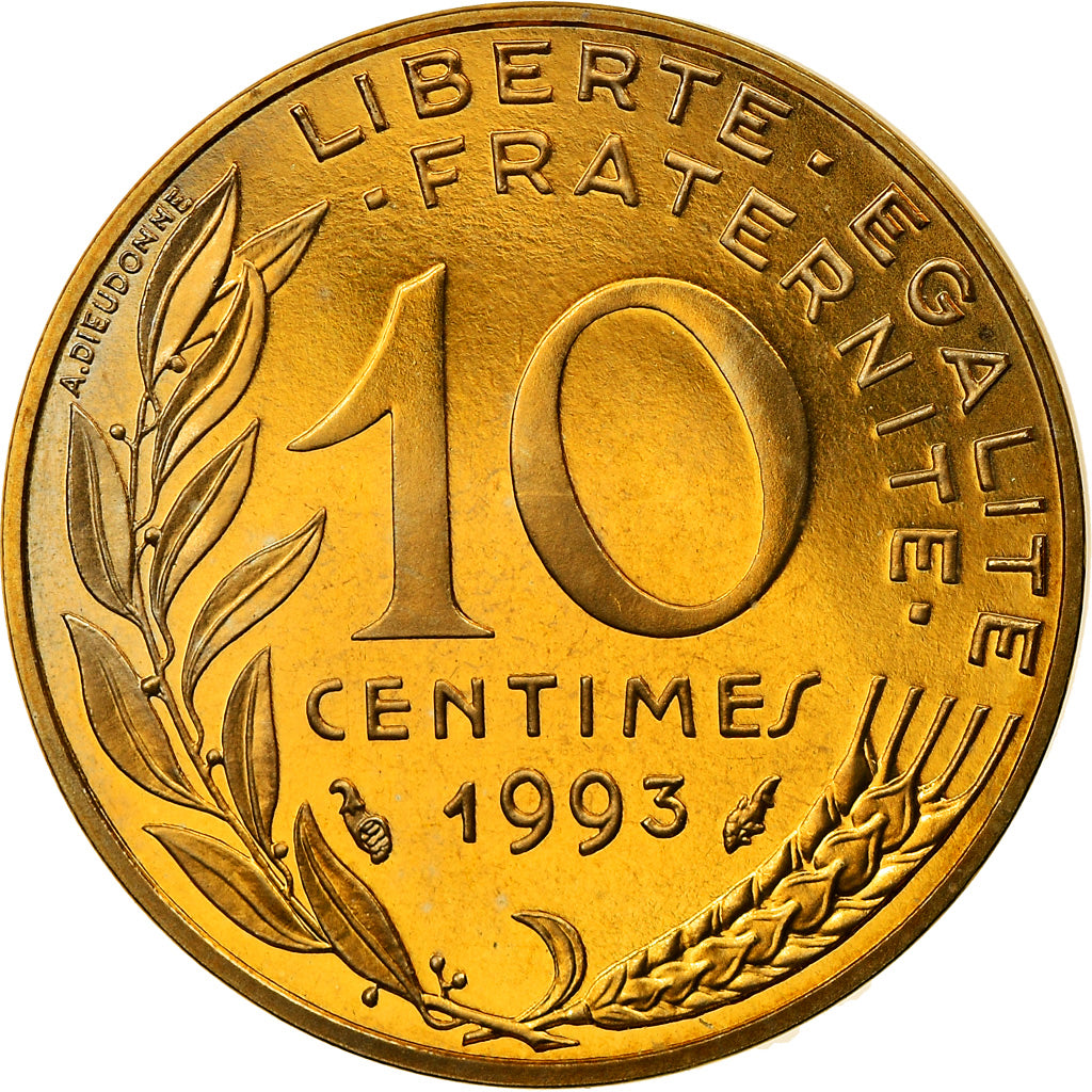 Coin, France, Marianne, 10 Centimes, 1993, Paris, BE, MS(63), Aluminum-Bronze