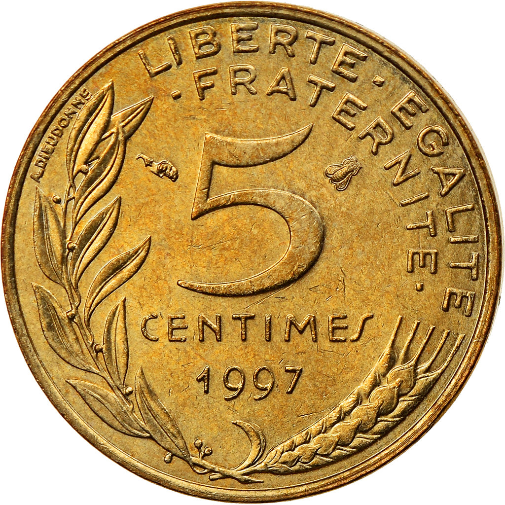 Moneta, Francia, Marianne, 5 Centimes, 1997, Paris, SPL, Alluminio-bronzo