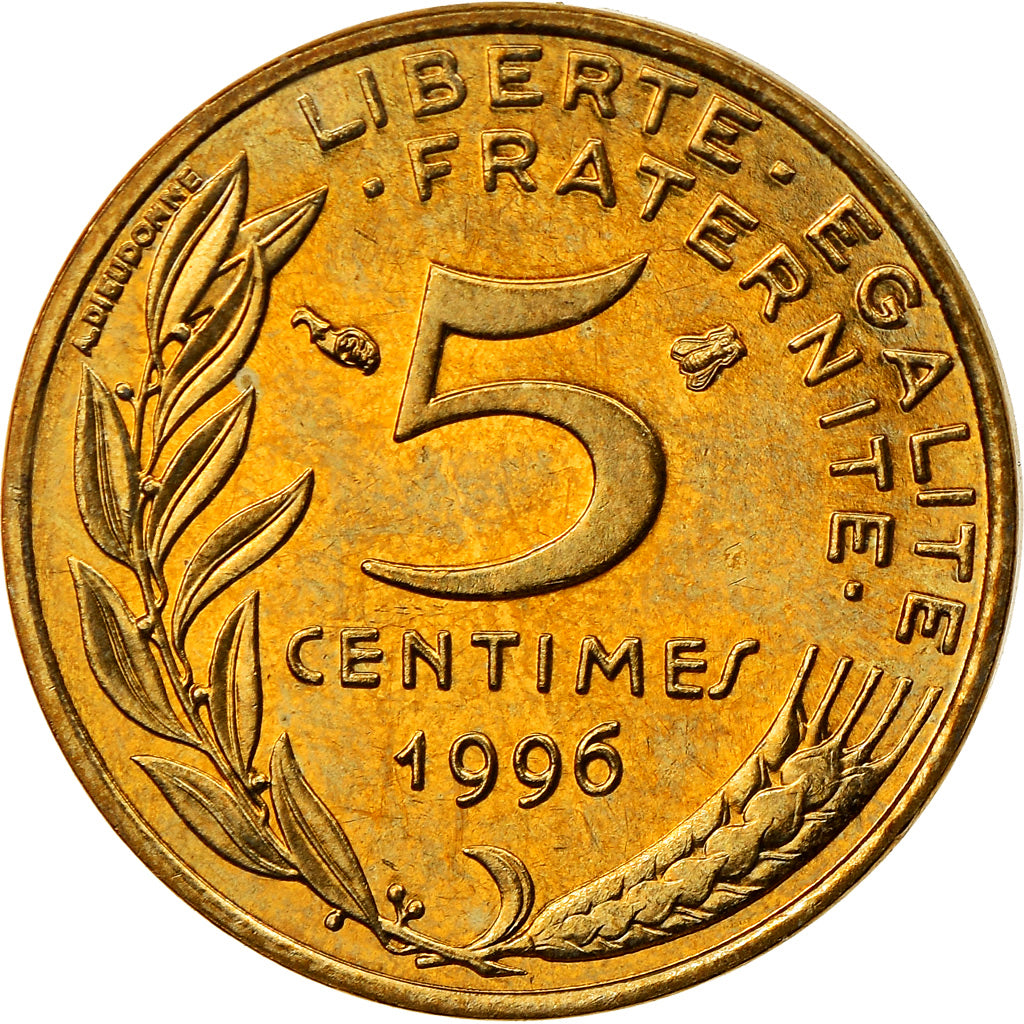 Coin, France, Marianne, 5 Centimes, 1996, Paris, MS(63), Aluminum-Bronze