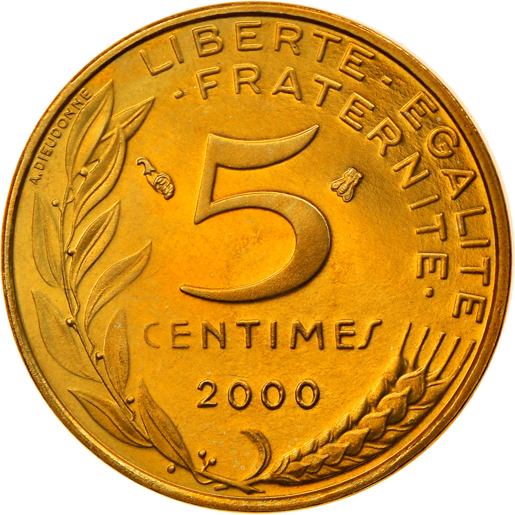 Moneta, Francia, Marianne, 5 Centimes, 2000, Paris, BE, SPL, Alluminio-bronzo
