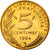 Munten, Frankrijk, Marianne, 5 Centimes, 1994, Paris, BE, UNC-, Aluminum-Bronze