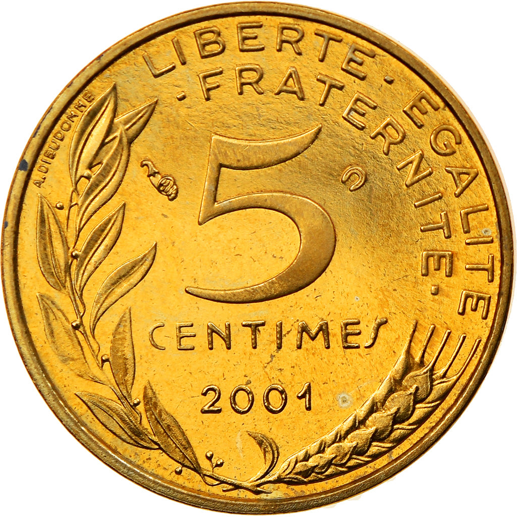 Münze, Frankreich, Marianne, 5 Centimes, 2001, Paris, BE, UNZ, Aluminum-Bronze