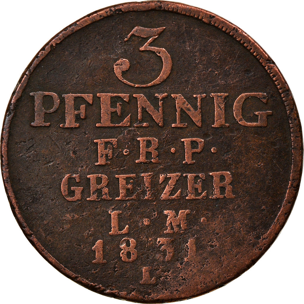 Coin, German States, SAXE-MEININGEN, Bernhard Erich Freund, 3 Kreuzer, 1831