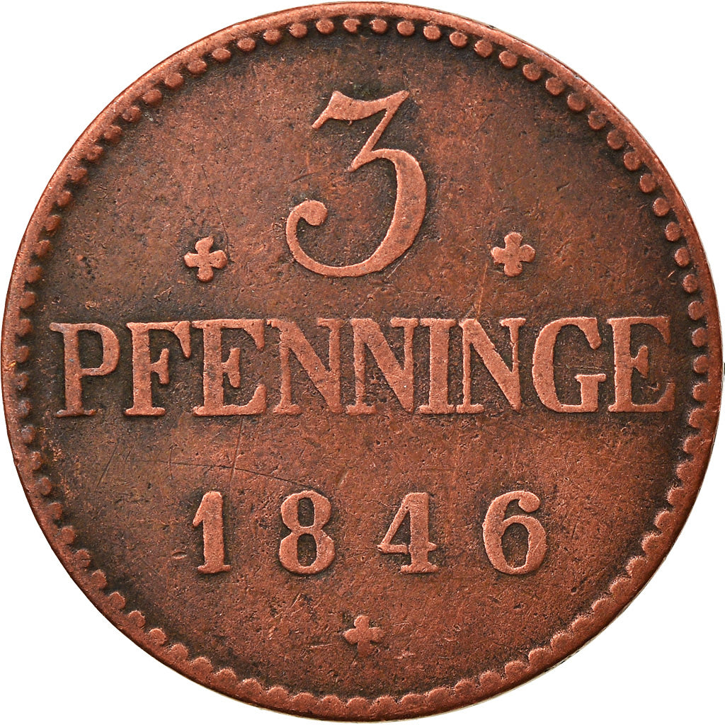 Coin, German States, MECKLENBURG-SCHWERIN, Friedrich Franz II, 3 Pfennig