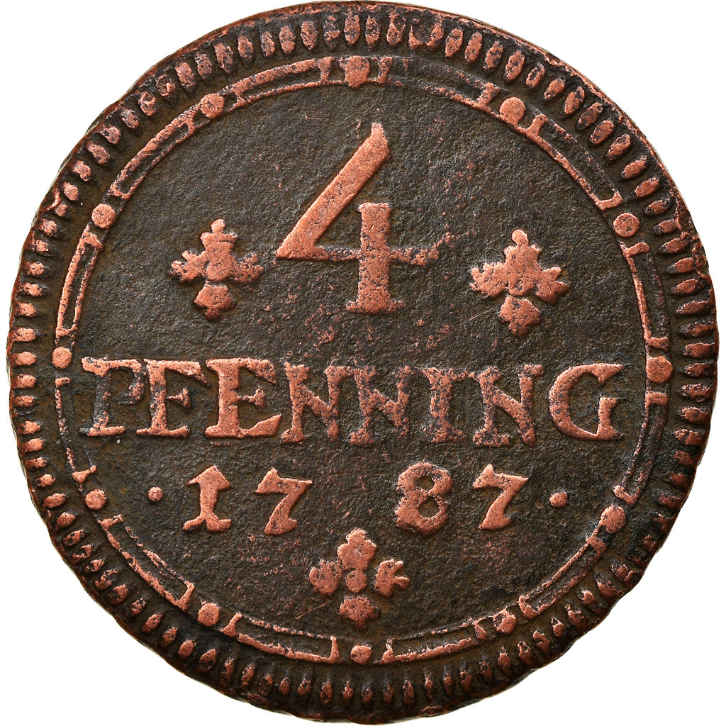 Coin, German States, MUNSTER, 4 Pfennig, 1787, VF(30-35), Copper, KM:446