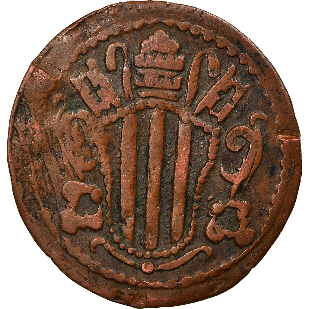 Coin, ITALIAN STATES, PAPAL STATES-FERRARA, Benedict XIV, Quattrino, 1745, Roma