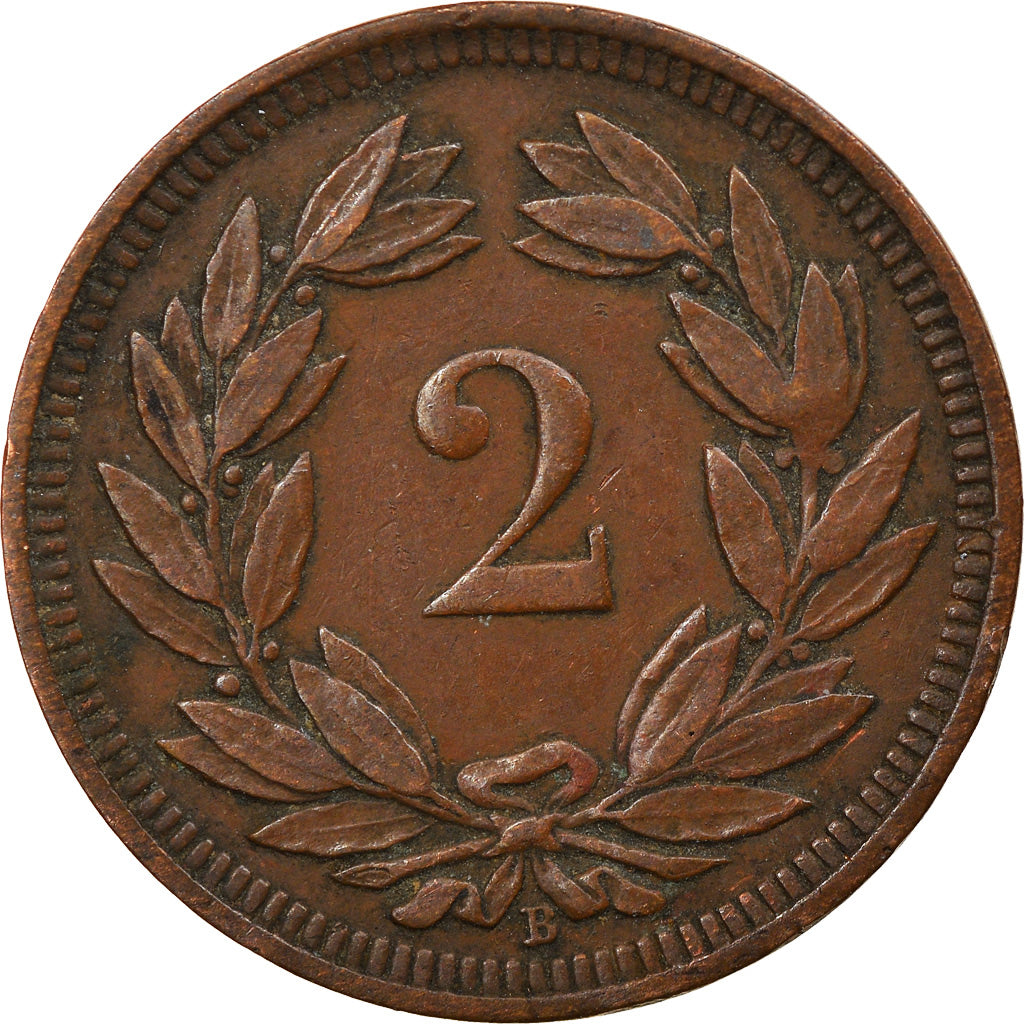 Coin, Switzerland, 2 Rappen, 1893, Bern, EF(40-45), Bronze, KM:4.2
