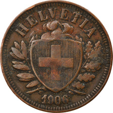 Coin, Switzerland, 2 Rappen, 1906, Bern, VF(30-35), Bronze, KM:4.2
