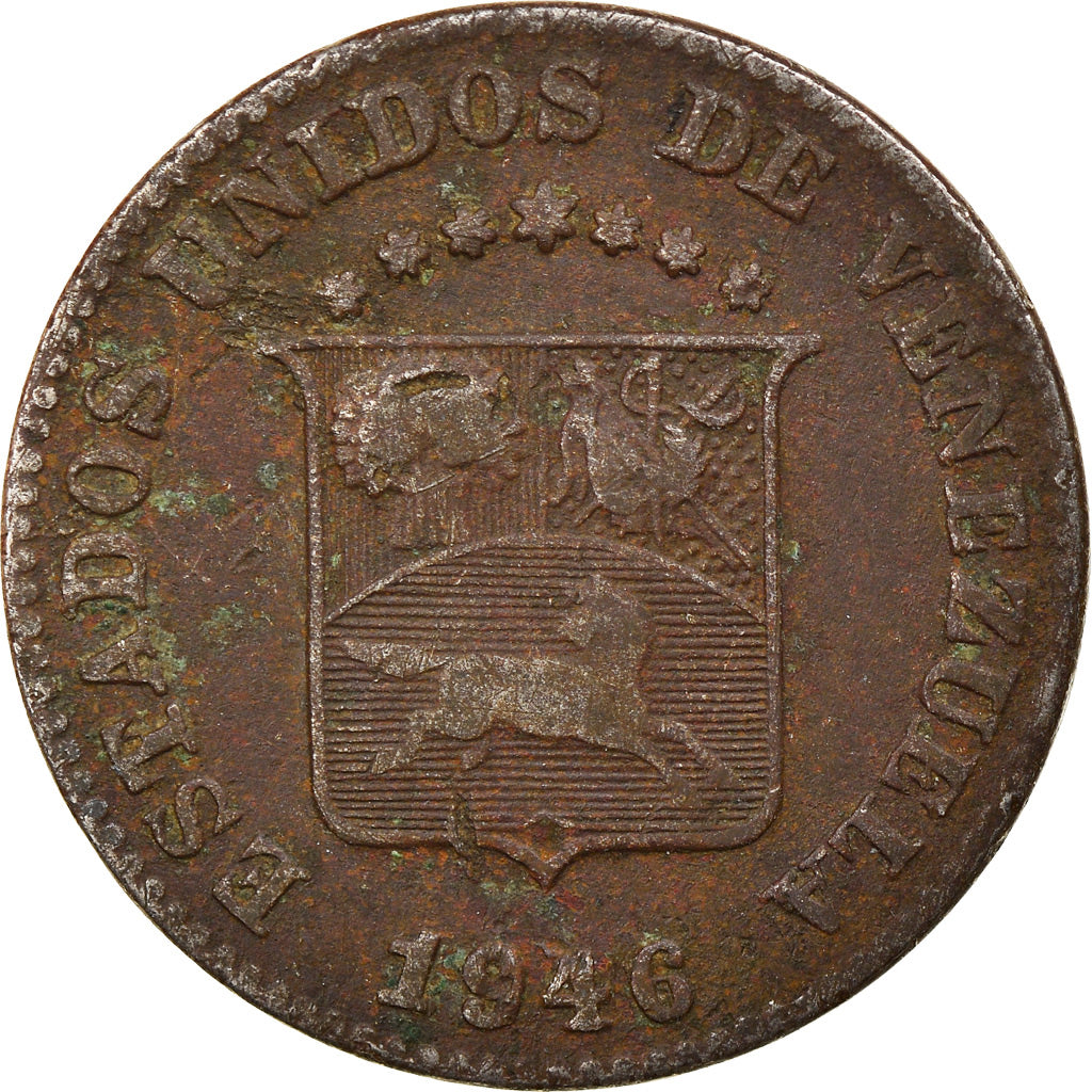 Munten, Venezuela, 5 Centimos, 1946, Philadelphia, FR+, Copper-nickel, KM:29a
