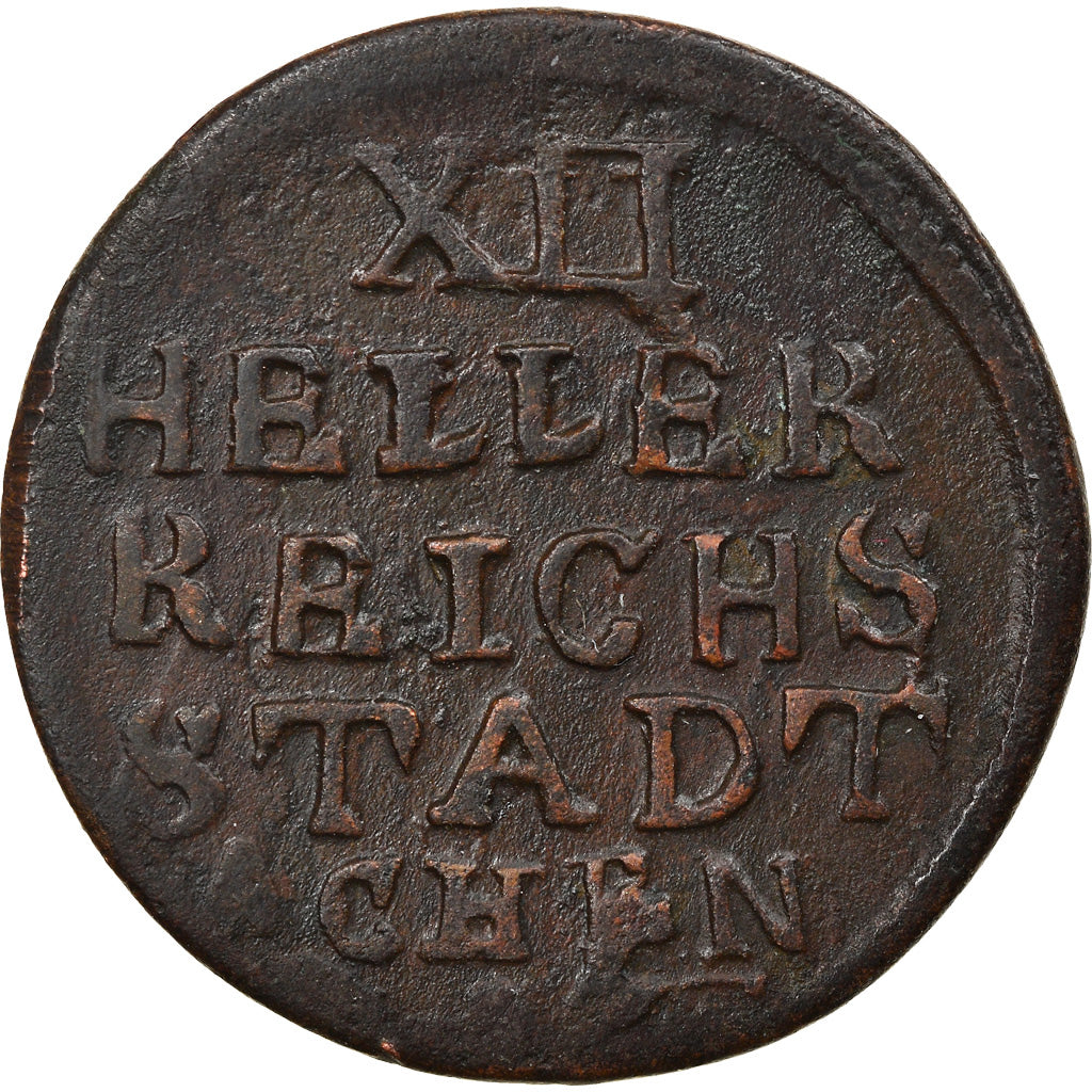 Coin, German States, AACHEN, 12 Heller, 1792, VF(20-25), Copper, KM:51