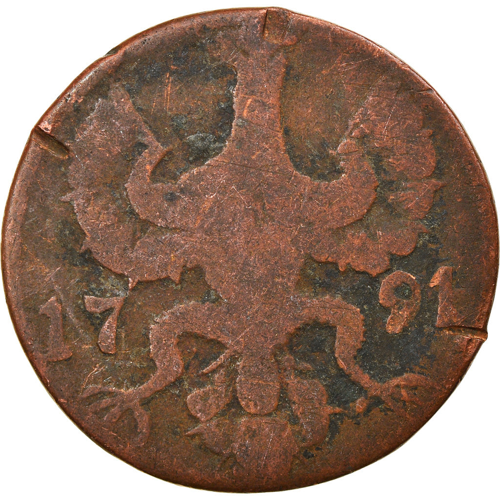 Moneta, Stati tedeschi, AACHEN, 12 Heller, 1791, MB, Rame, KM:51