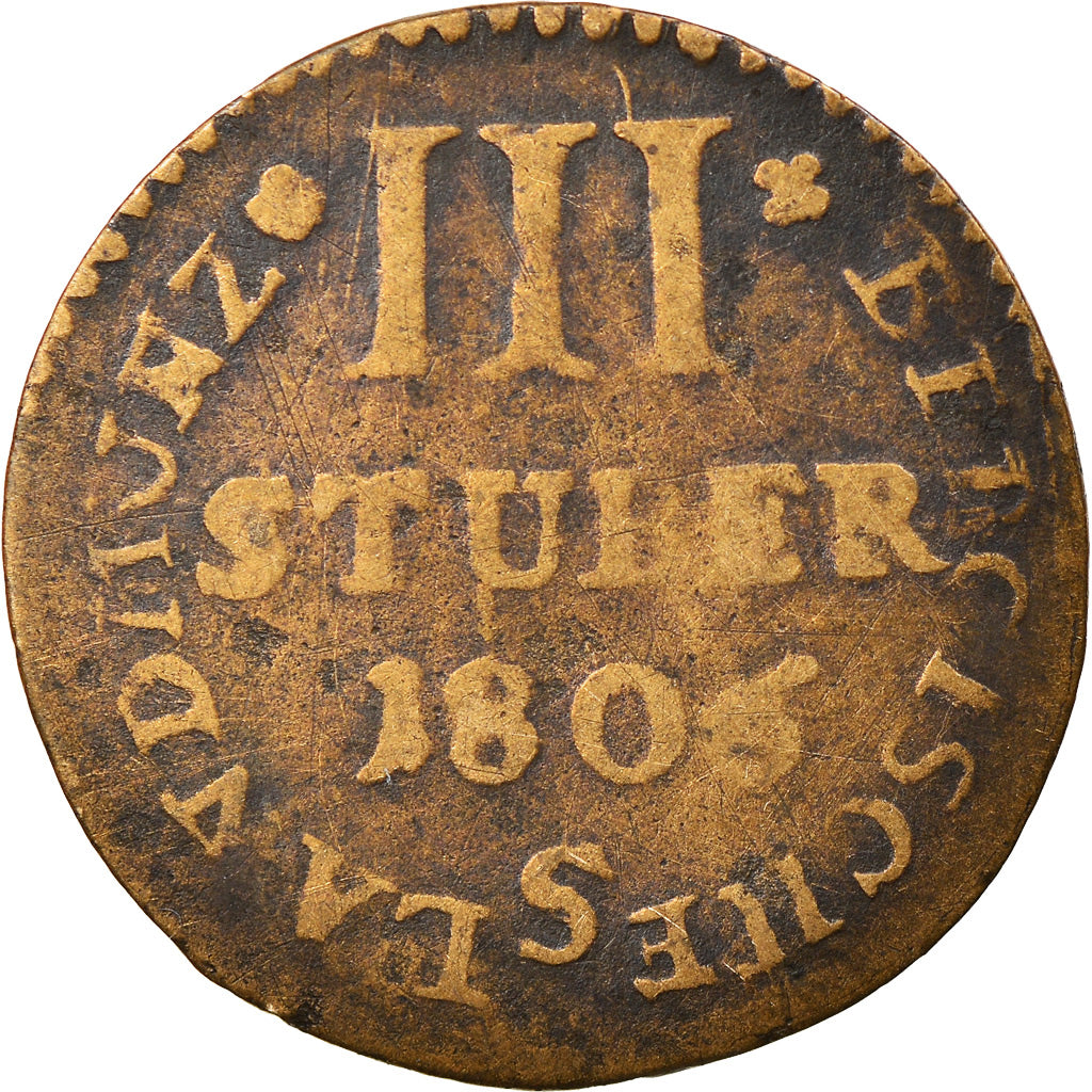 Coin, German States, BERG, Maximilian IV Joseph, 3 Stüber, 1806, D, VF(20-25)