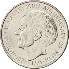 JAMAICA, 5 Dollars, 1993, KM #157, MS(63), Nickel Plated Steel, 18.21