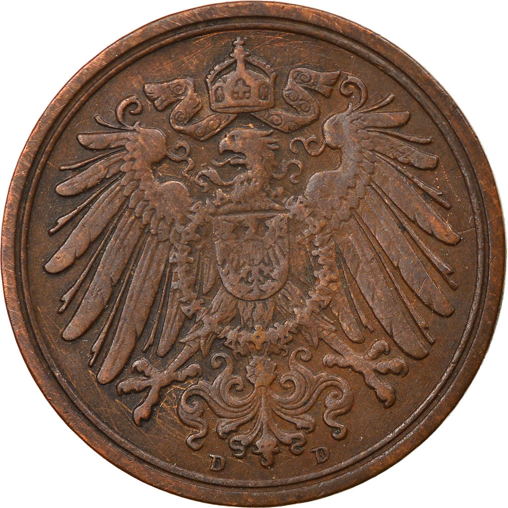 Moeda, ALEMANHA - IMPÉRIO, Wilhelm II, Pfennig, 1900, Munich, EF(40-45), Cobre