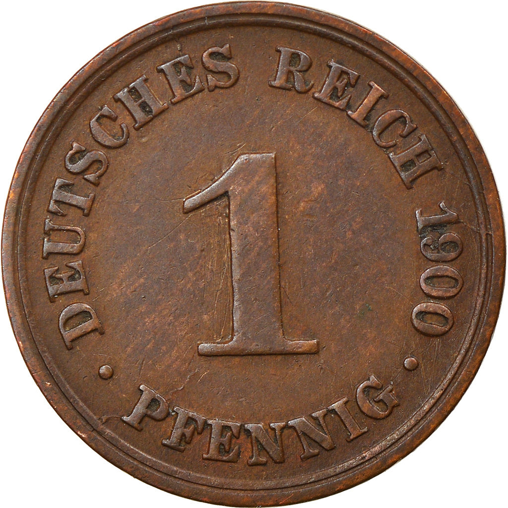 Moeda, ALEMANHA - IMPÉRIO, Wilhelm II, Pfennig, 1900, Munich, EF(40-45), Cobre