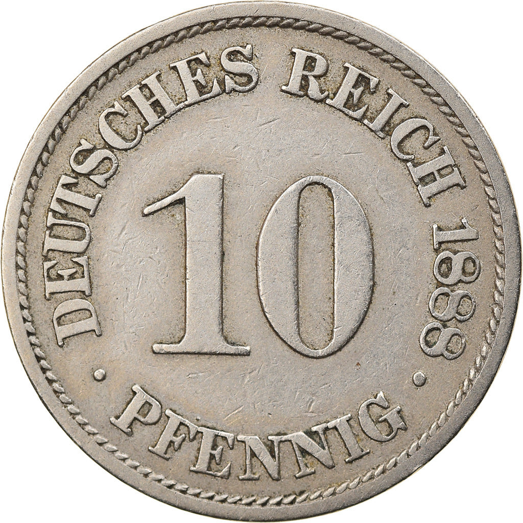Coin, GERMANY - EMPIRE, Wilhelm I, 10 Pfennig, 1888, Berlin, EF(40-45)
