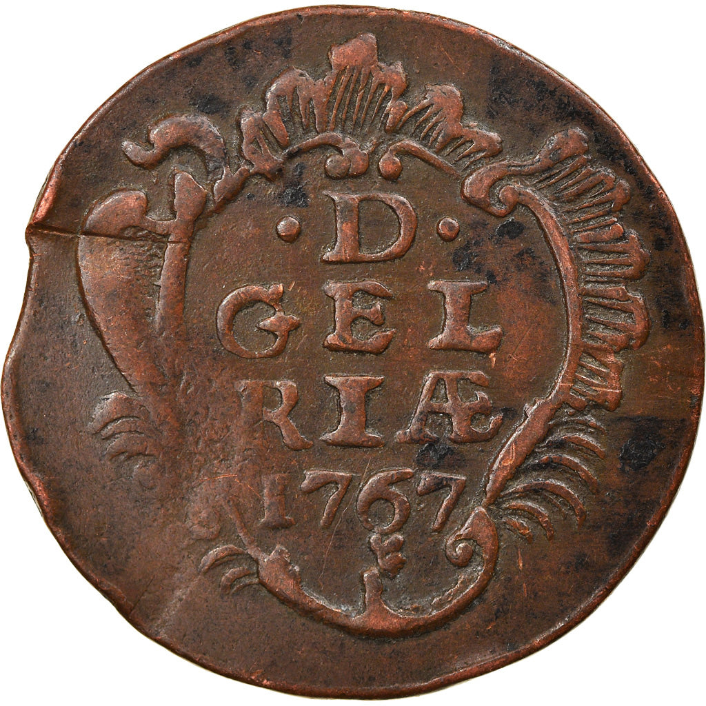 Coin, Netherlands, GELDERLAND, Duit, 1767, EF(40-45), Copper, KM:93