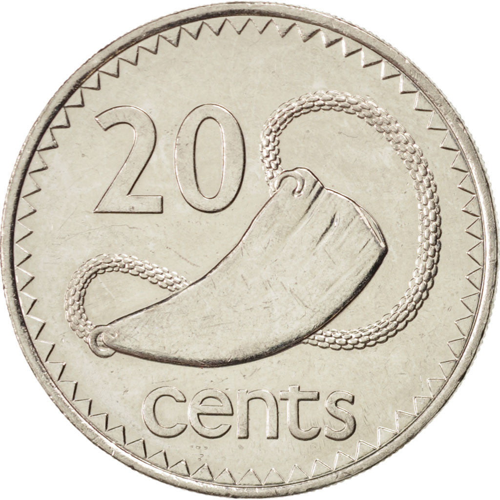 Monnaie, Fiji, Elizabeth II, 20 Cents, 1990, SUP+, Nickel plated steel, KM:53a