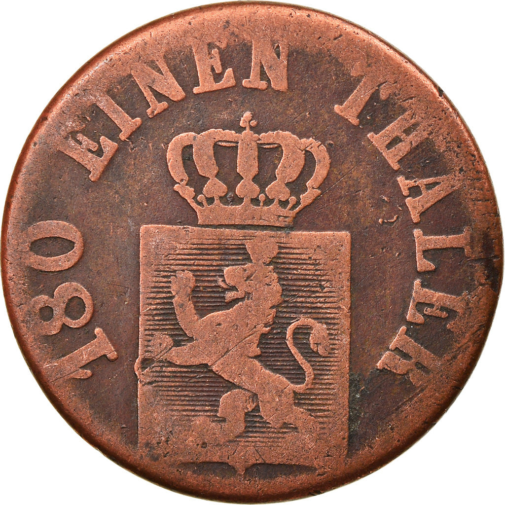 Coin, German States, HESSE-CASSEL, Wilhelm II and Friedrich Wilhelm, 2 Heller