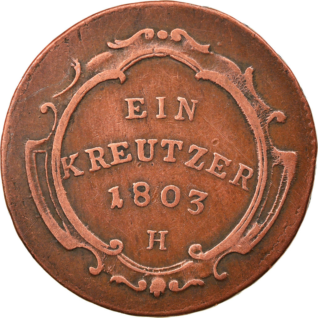 Moneda, Estados alemanes, FURTHER AUSTRIA, Franz II, Kreutzer, 1803, G, BC+