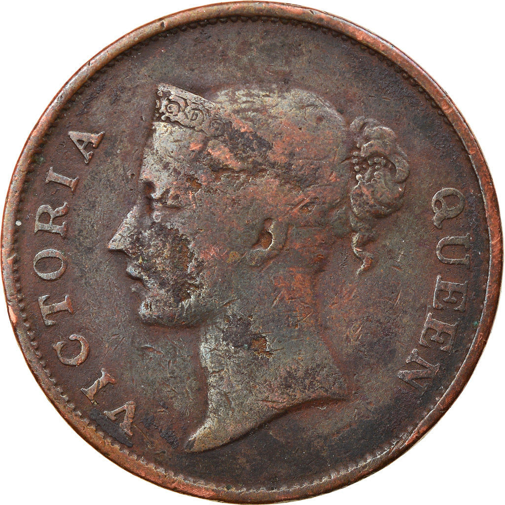Coin, Straits Settlements, Victoria, Cent, 1845, VF(20-25), Copper, KM:3